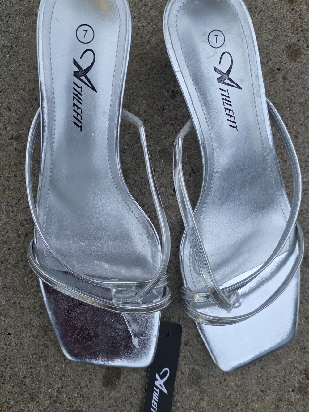 Thleefit Silver Strappy Women's Heels
